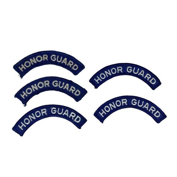 Vintage Lot US Military Blue Honor Guard Patches Set Of 5 Lot Iron On - Picture 1 of 3